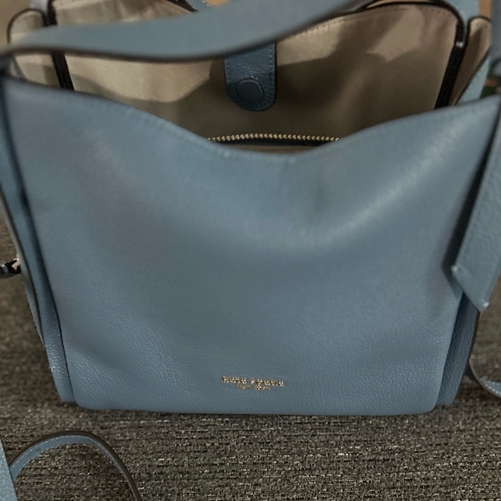 Kate Spade Manta Blue Knott Leather /Suede Tote Handbag